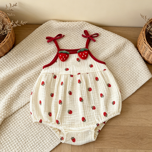 Strawberry Sleeveless Baby Bodysuit