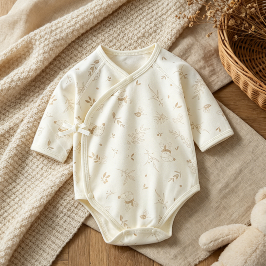 Leaf Sleeping Bear Baby Bodysuit