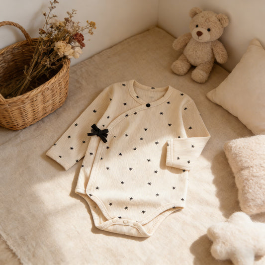 Apricot Black Star Baby Bodysuit