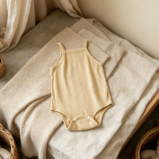 Yellow Sleeveless Baby Bodysuit product image