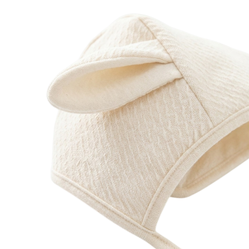 Cream Bunny-Ear Baby Hat