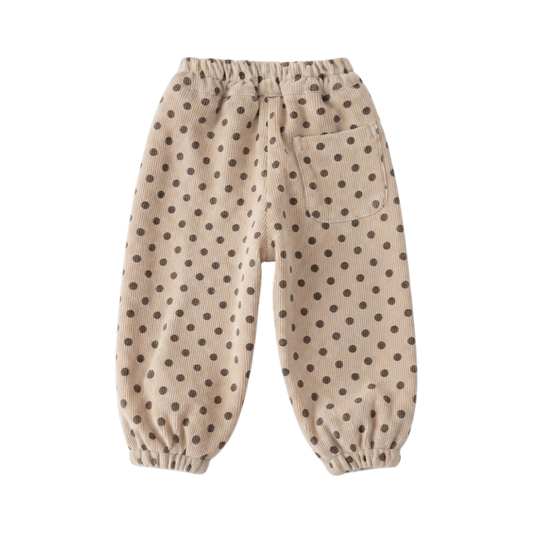 Cream Polka-Dot Bear Baby Joggers