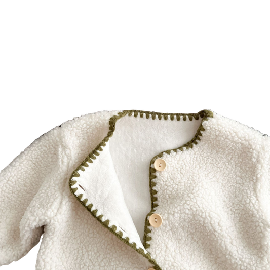 Cream Textured Baby Romper
