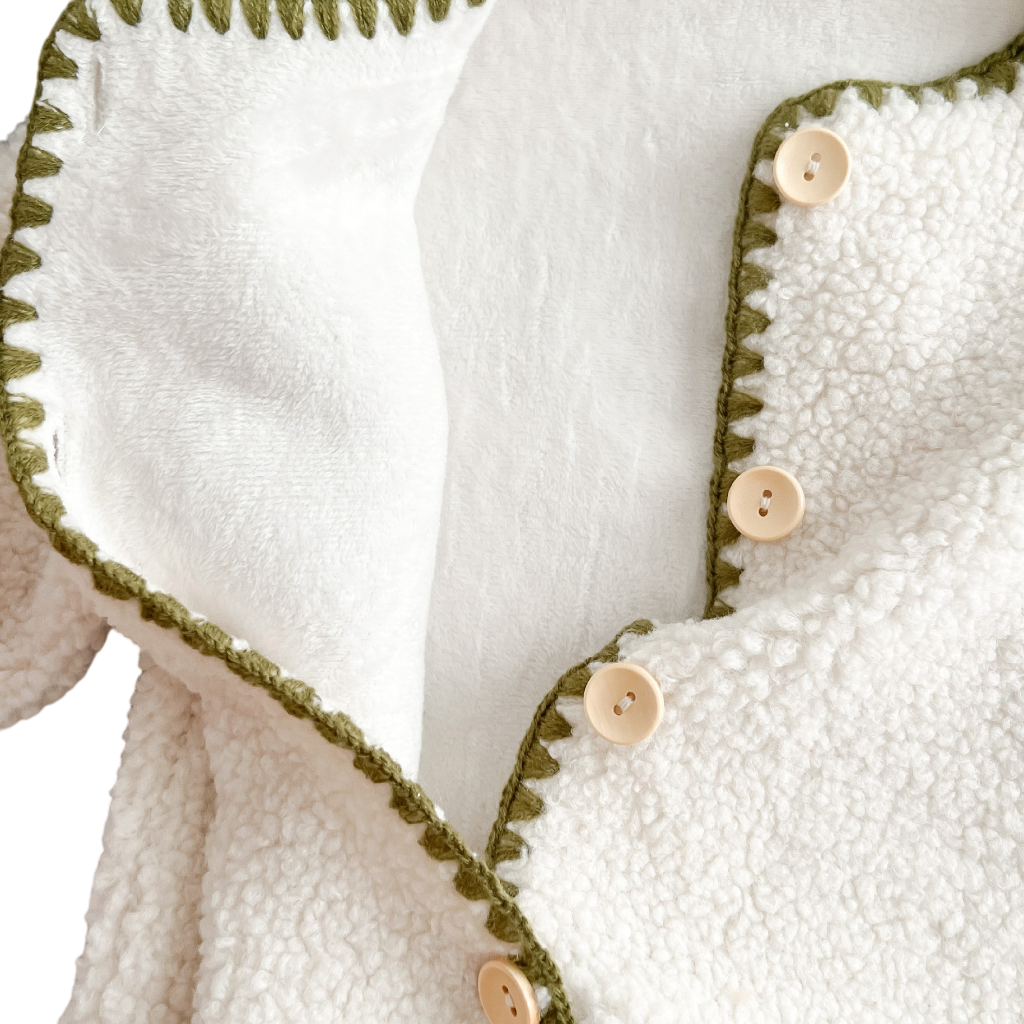 Cream Textured Baby Romper