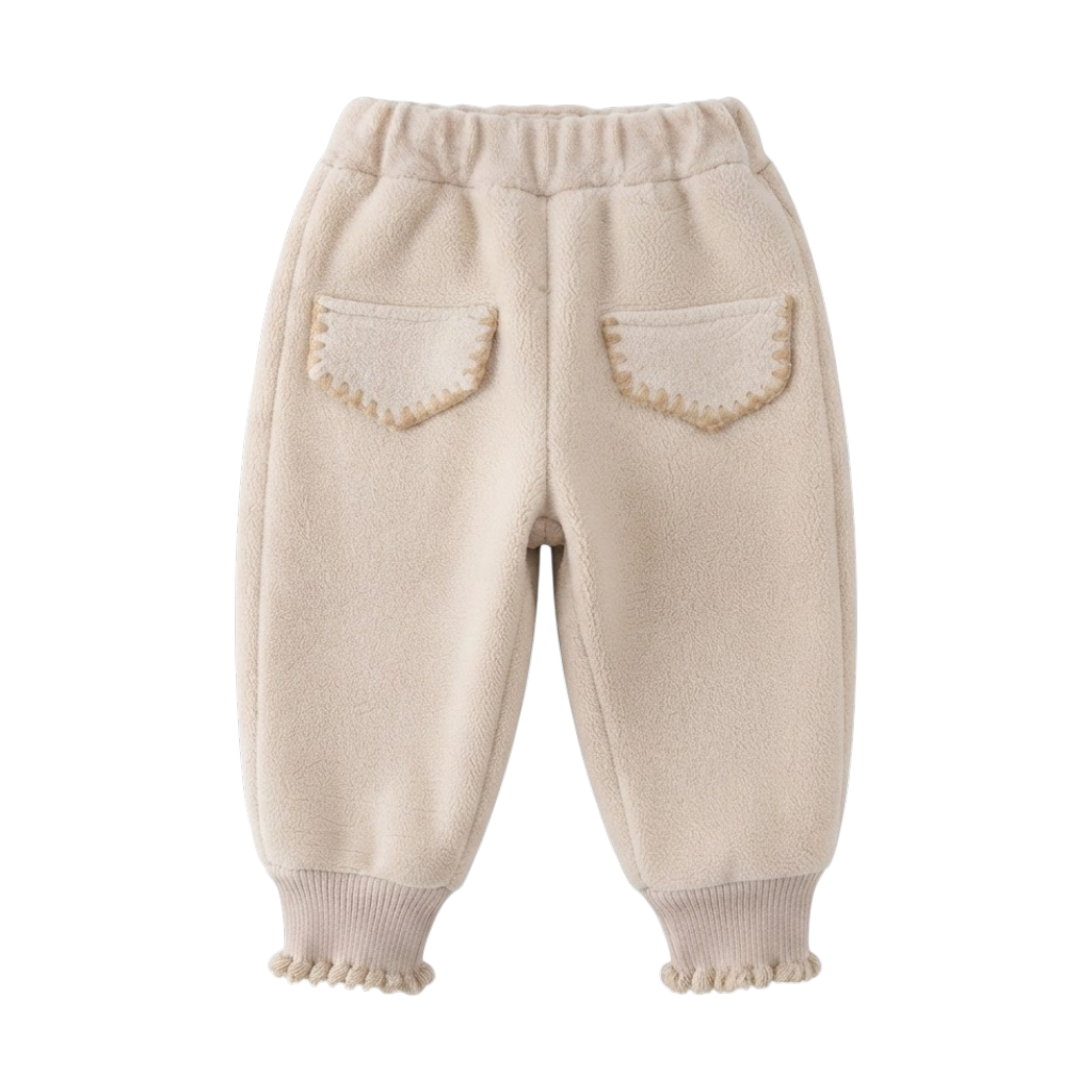 Oatmeal Embroidered Baby Pants