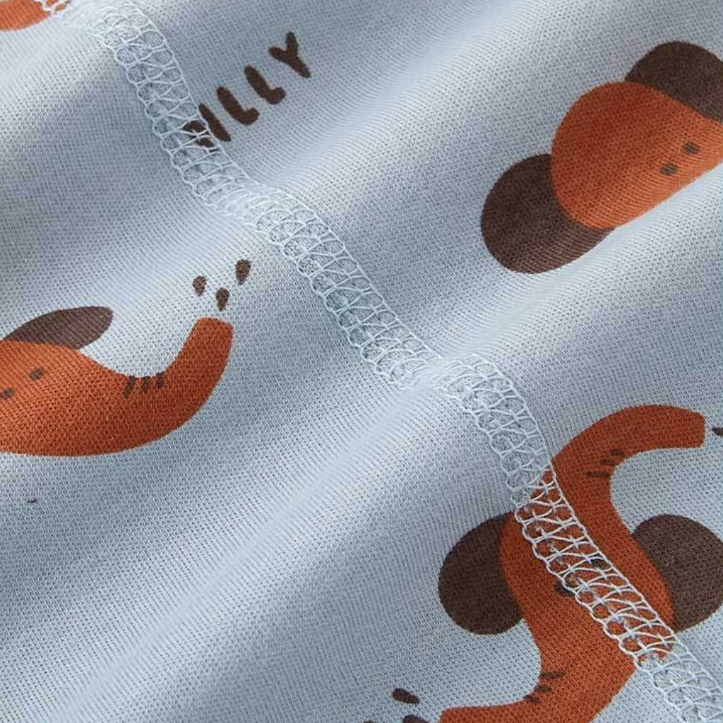 Blue Elephant Long-Sleeve Baby Romper