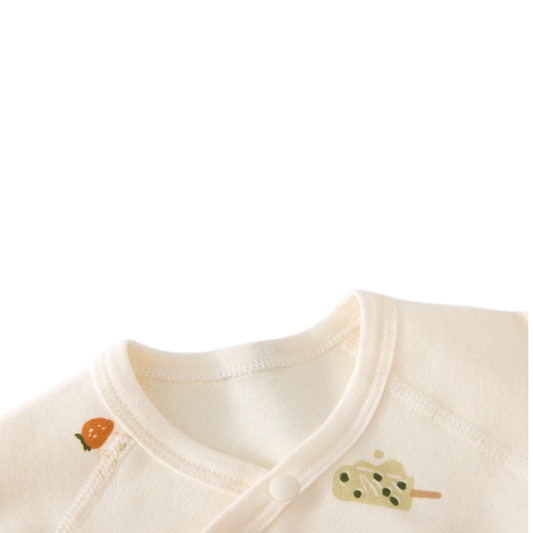 Cream Popsicle Wrap Long-Sleeve Baby Bodysuit