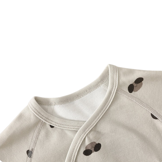 Warm Greige Long Sleeve Baby Bodysuit