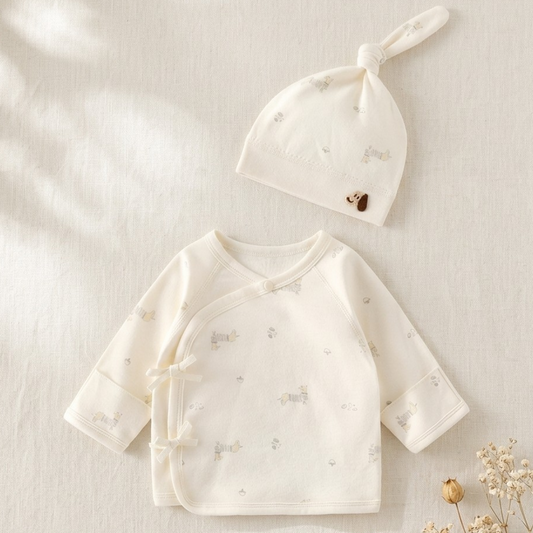 Puppy Newborn Half-Back Bodysuit Set