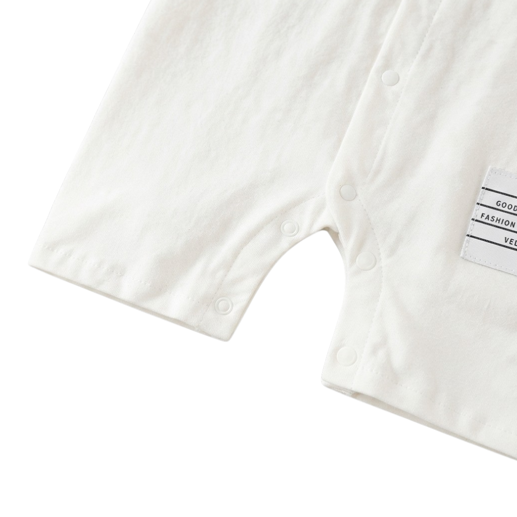 White Stripe-Trim Polo Baby Outfit