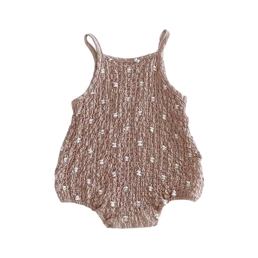 Cocoa Tiny-Floral Textured Sleeveless Baby Outfit