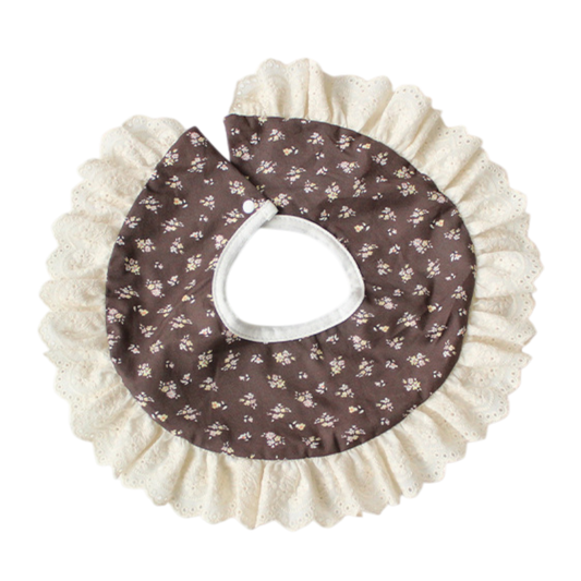 Coffee Floral Lace Baby Bib product image