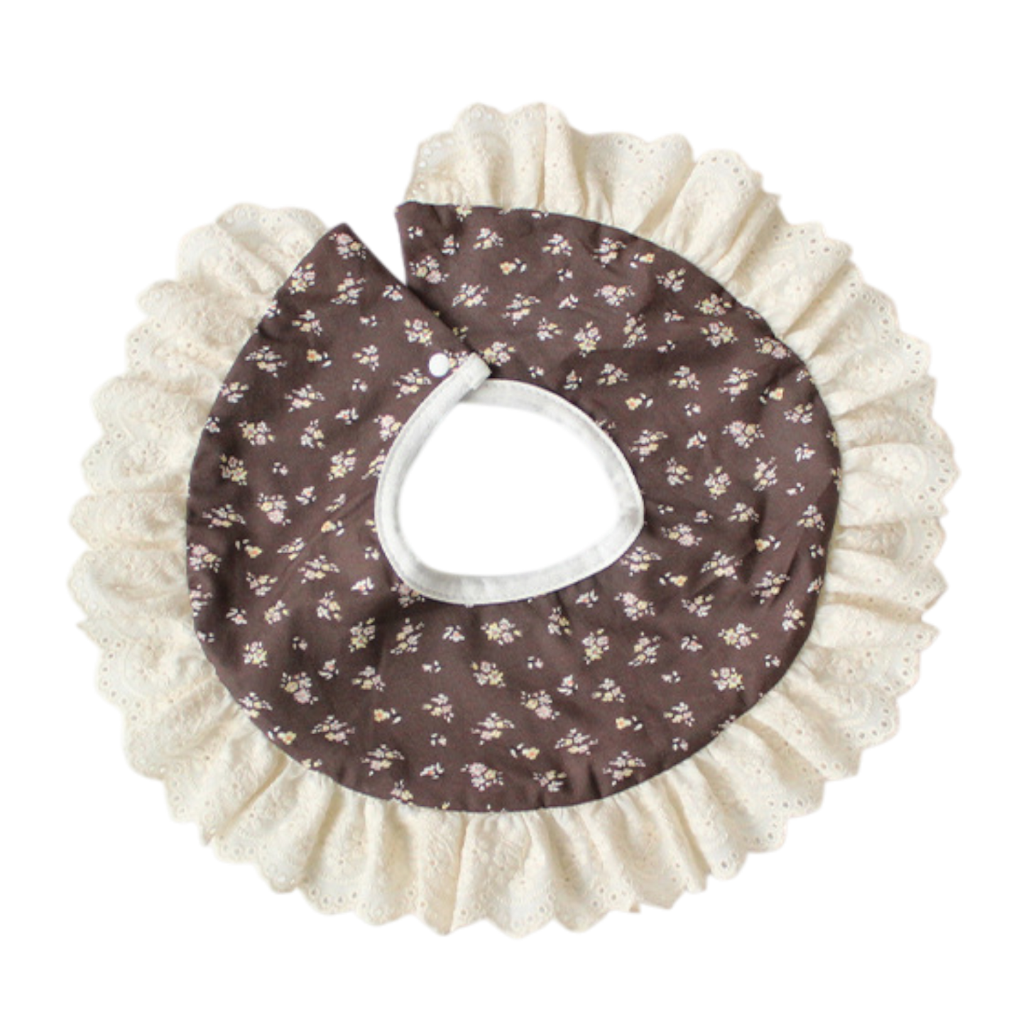 Coffee Floral Lace Baby Bib