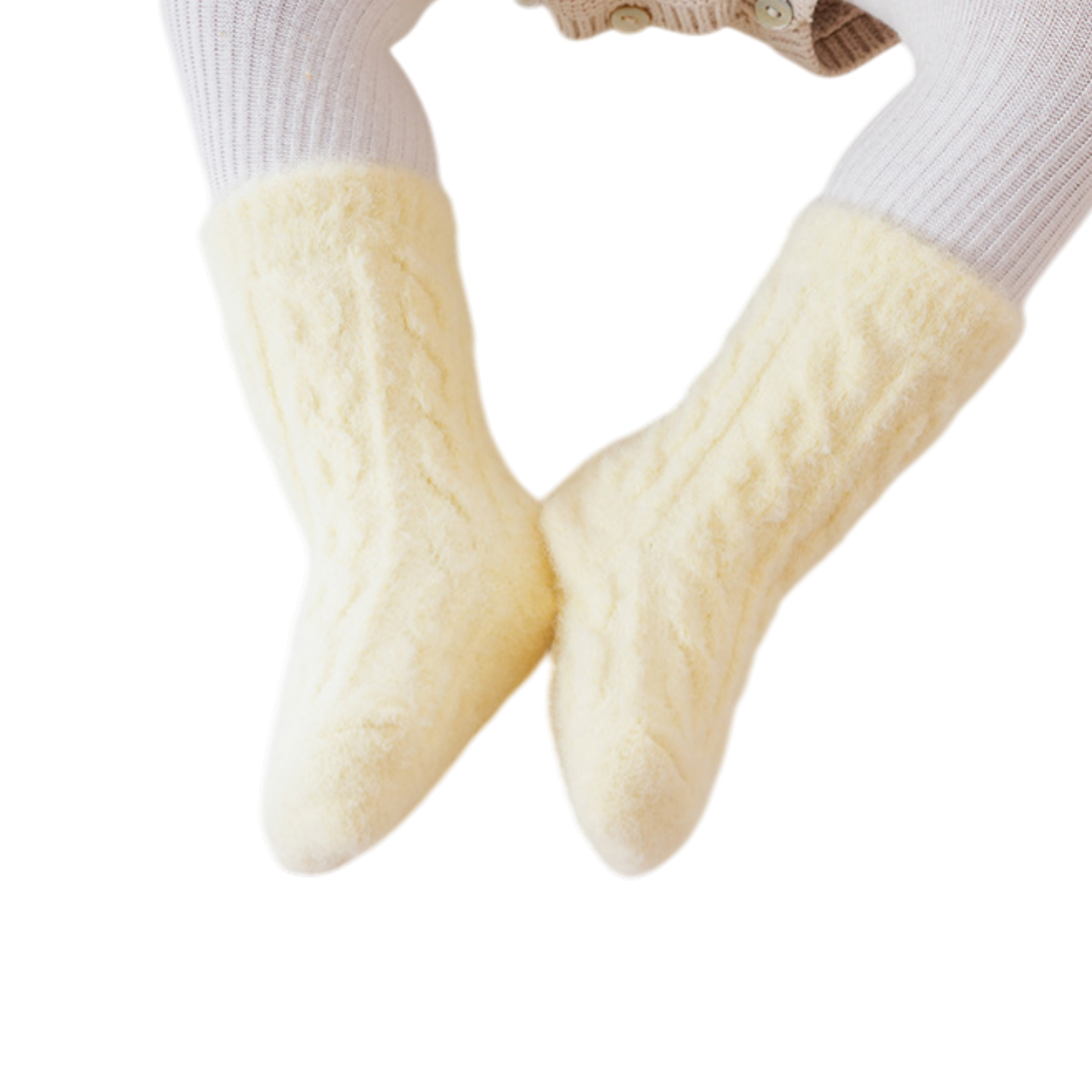 Yellow Twisted Winter Baby Socks