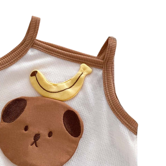 Bear & Banana Sleeveless Baby Bodysuit