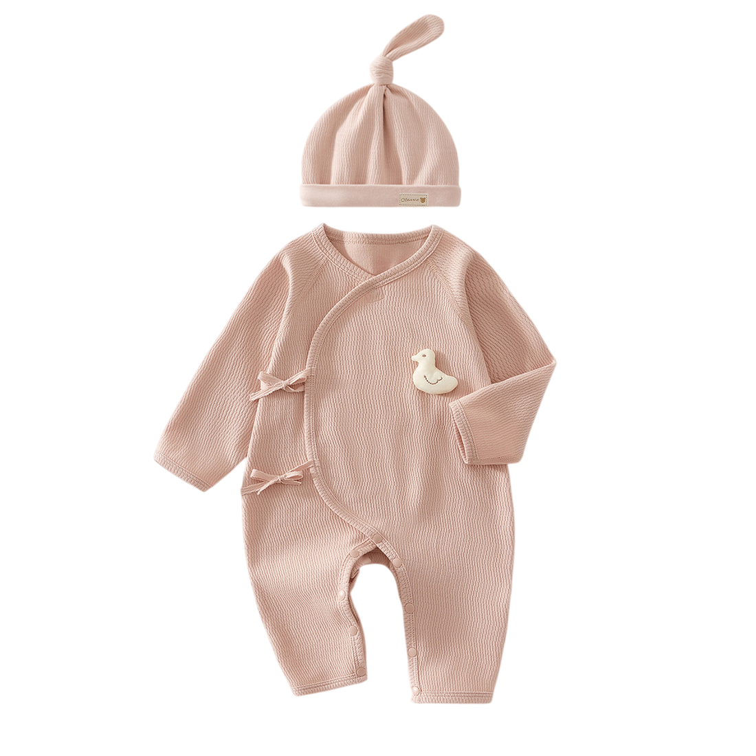 Pink Duck Long Sleeve Baby Bodysuit Set for knowing when to size up baby bodysuits