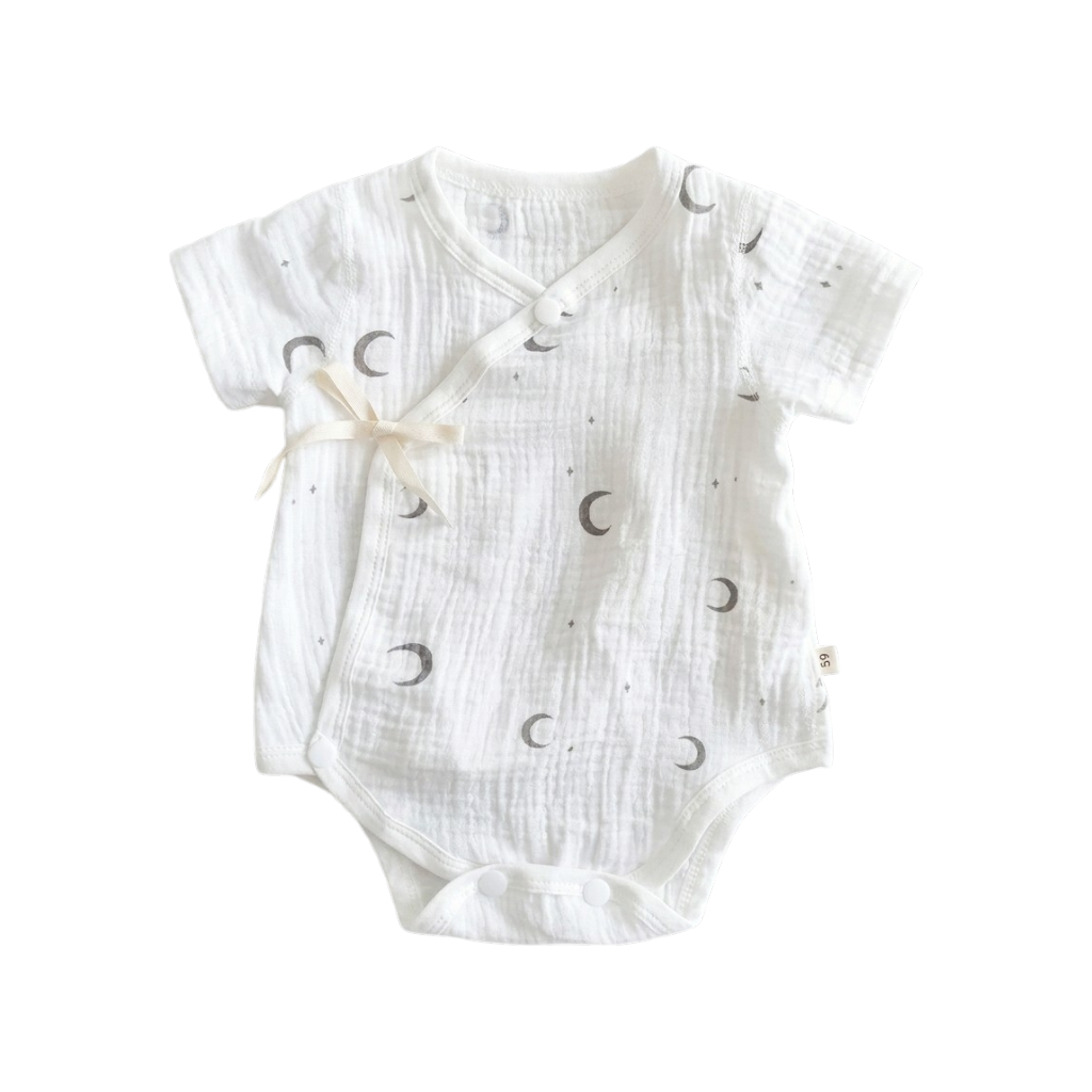 Star and Moon Baby Bodysuit for comparing Newborn and 0-3 M baby clothes