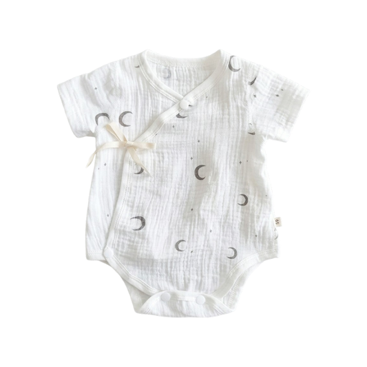 Star and Moon Baby Bodysuit for comparing Newborn and 0-3 M baby clothes