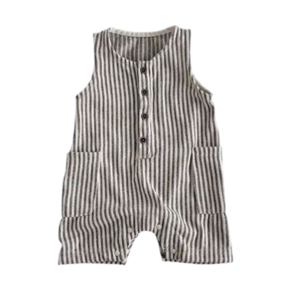 Striped Sleeveless Baby Romper for summer baby outfit basics on warm days