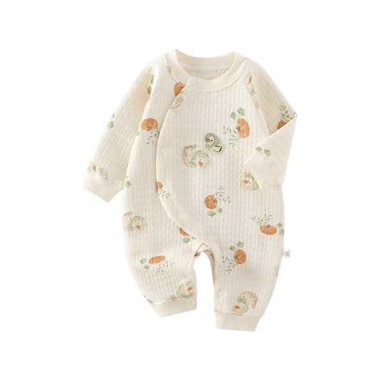 Pumpkin Duck Baby Romper for a fall baby outing packing guide in Canada