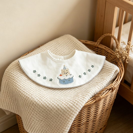 Bear Birthday Cake Baby Bib