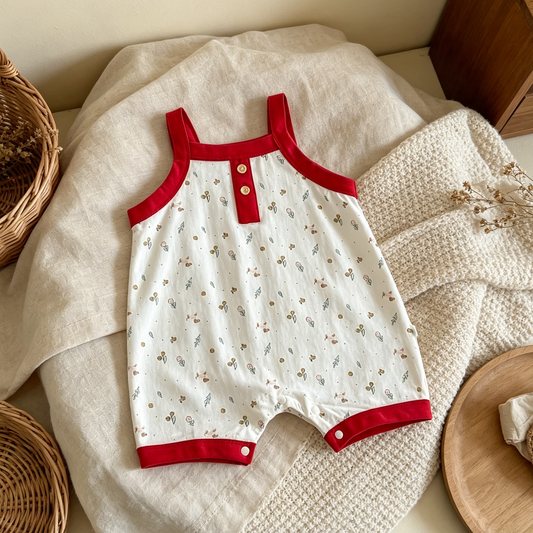 Contrast Floral Baby Romper product image