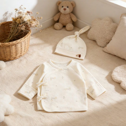 Puppy Newborn Half-Back Bodysuit Set