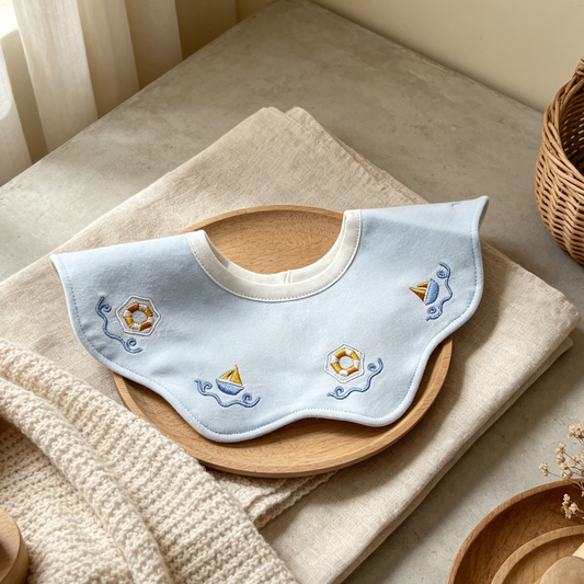 Ocean Sailboat Baby Bib
