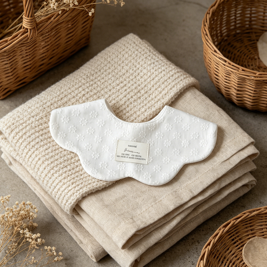 Floral Embroidered Baby Bib product image