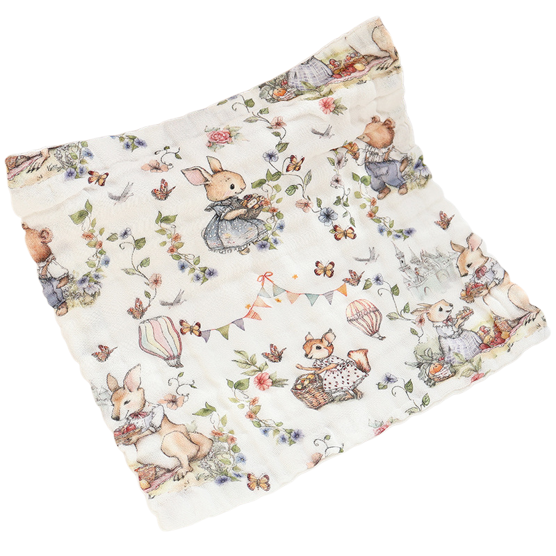Bear & Bunny Garden Baby Washcloth