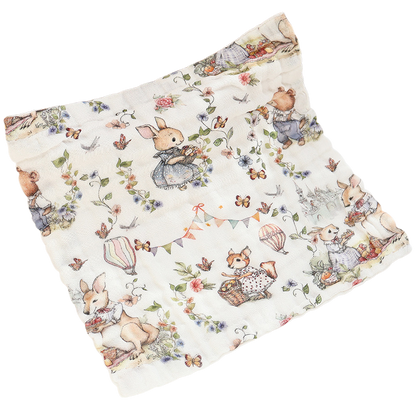 Bear & Bunny Garden Baby Washcloth