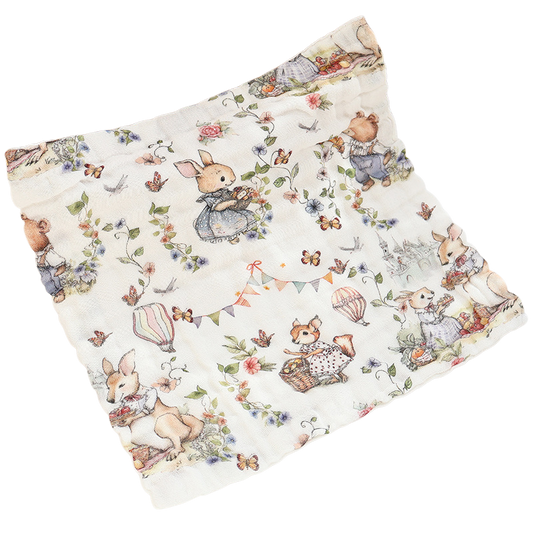 Bear & Bunny Garden Baby Washcloth