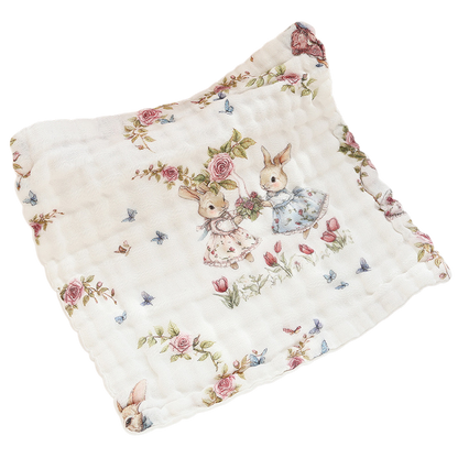 Bunny Rose Garden Baby Washcloth