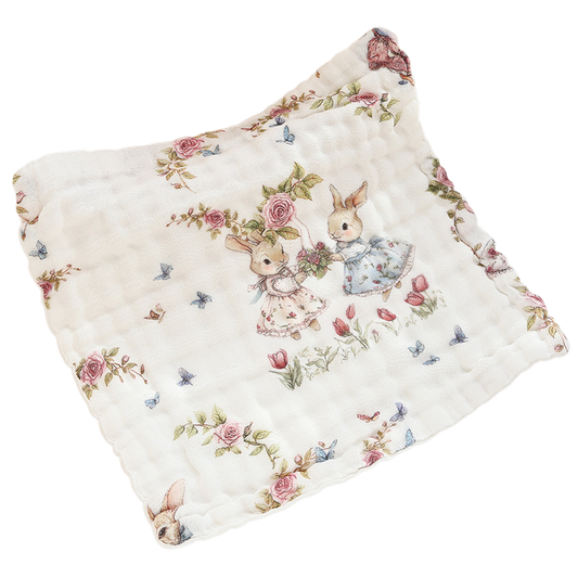 Bunny Rose Garden Baby Washcloth