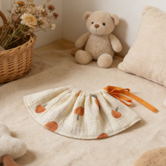 Tangerine Drawstring Baby Bib