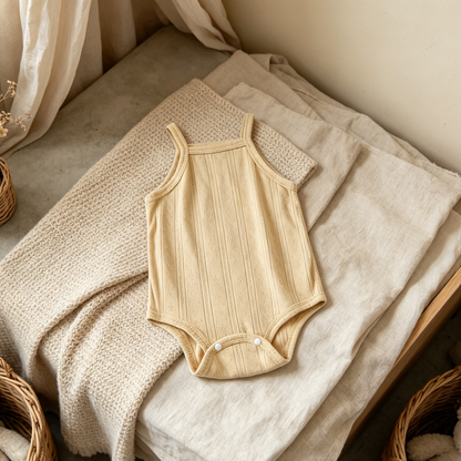Yellow Sleeveless Baby Bodysuit product image