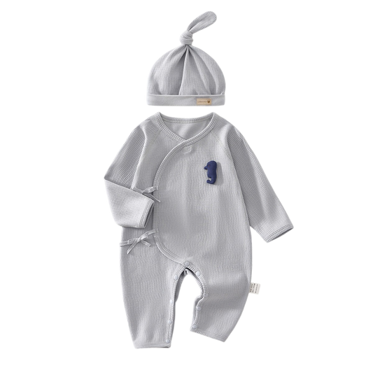 Blue Seahorse Long Sleeve Baby Bodysuit Set