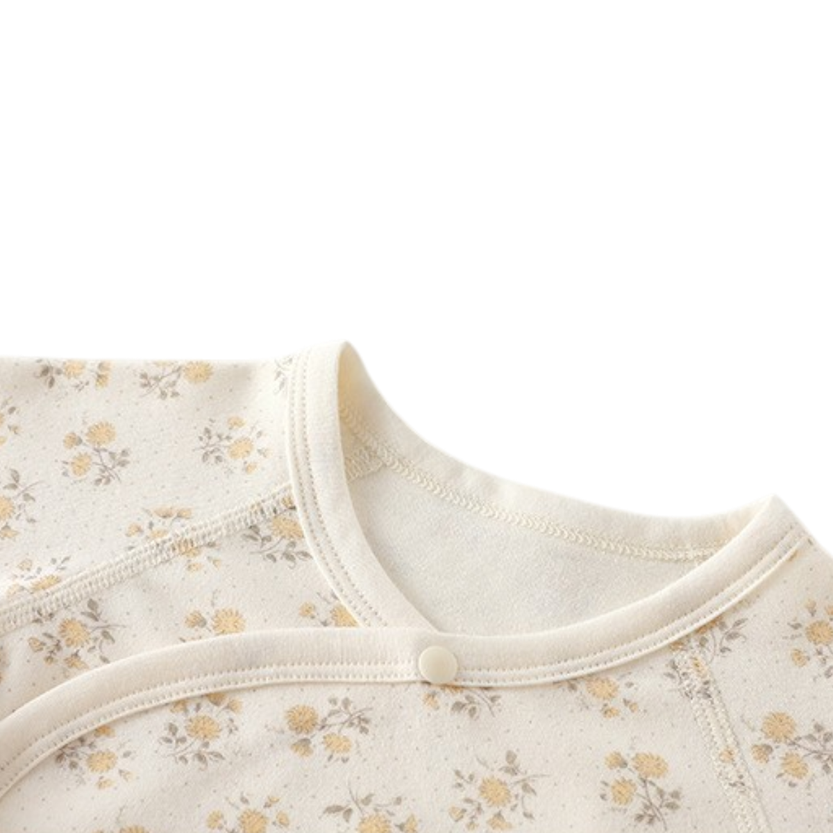 Sunflower Newborn Half-Back Bodysuit on a white background, view 3