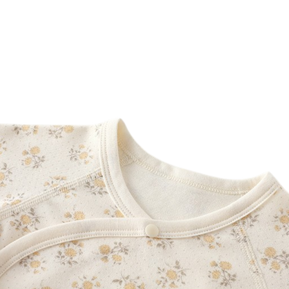 Sunflower Newborn Half-Back Bodysuit on a white background, view 3
