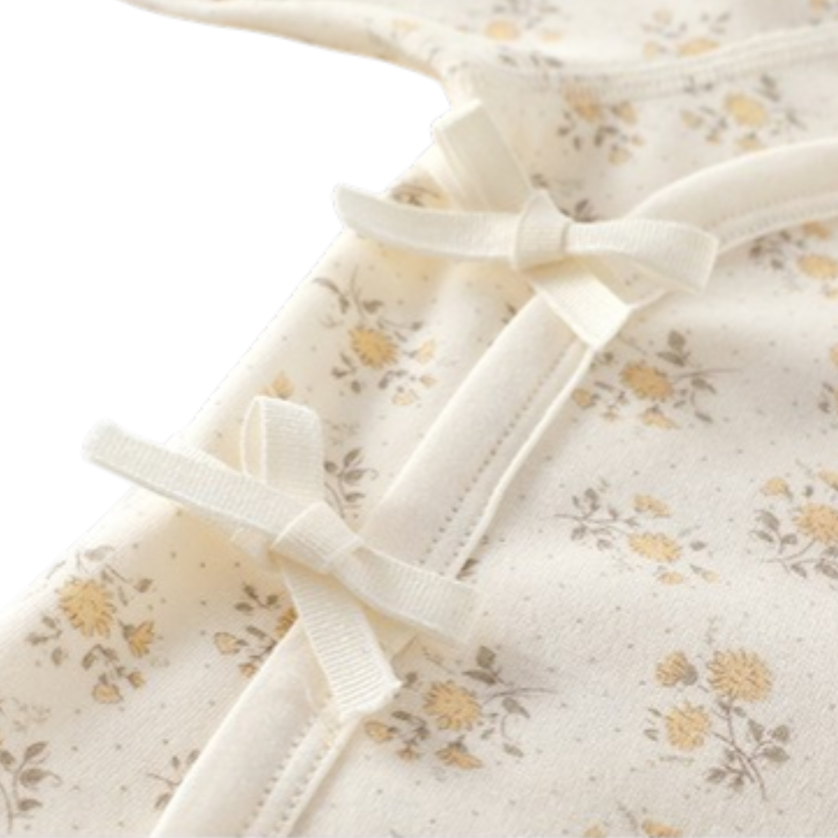 Sunflower Newborn Half-Back Bodysuit on a white background, view 4