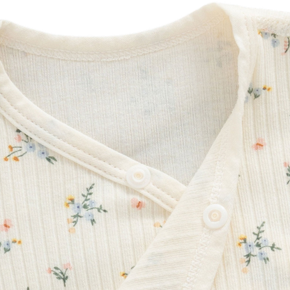 Little Blue Flower Baby Bodysuit Set