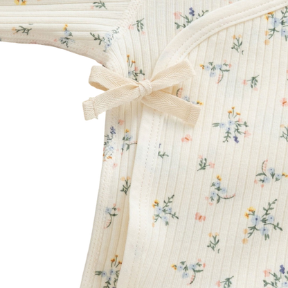 Little Blue Flower Baby Bodysuit Set