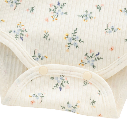 Little Blue Flower Baby Bodysuit Set