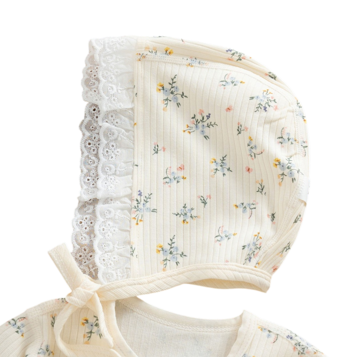 Little Blue Flower Baby Bodysuit Set