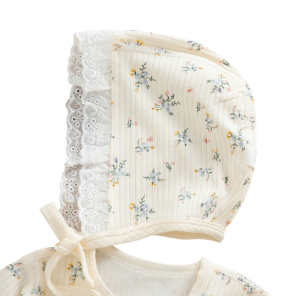 Little Blue Flower Baby Bodysuit Set