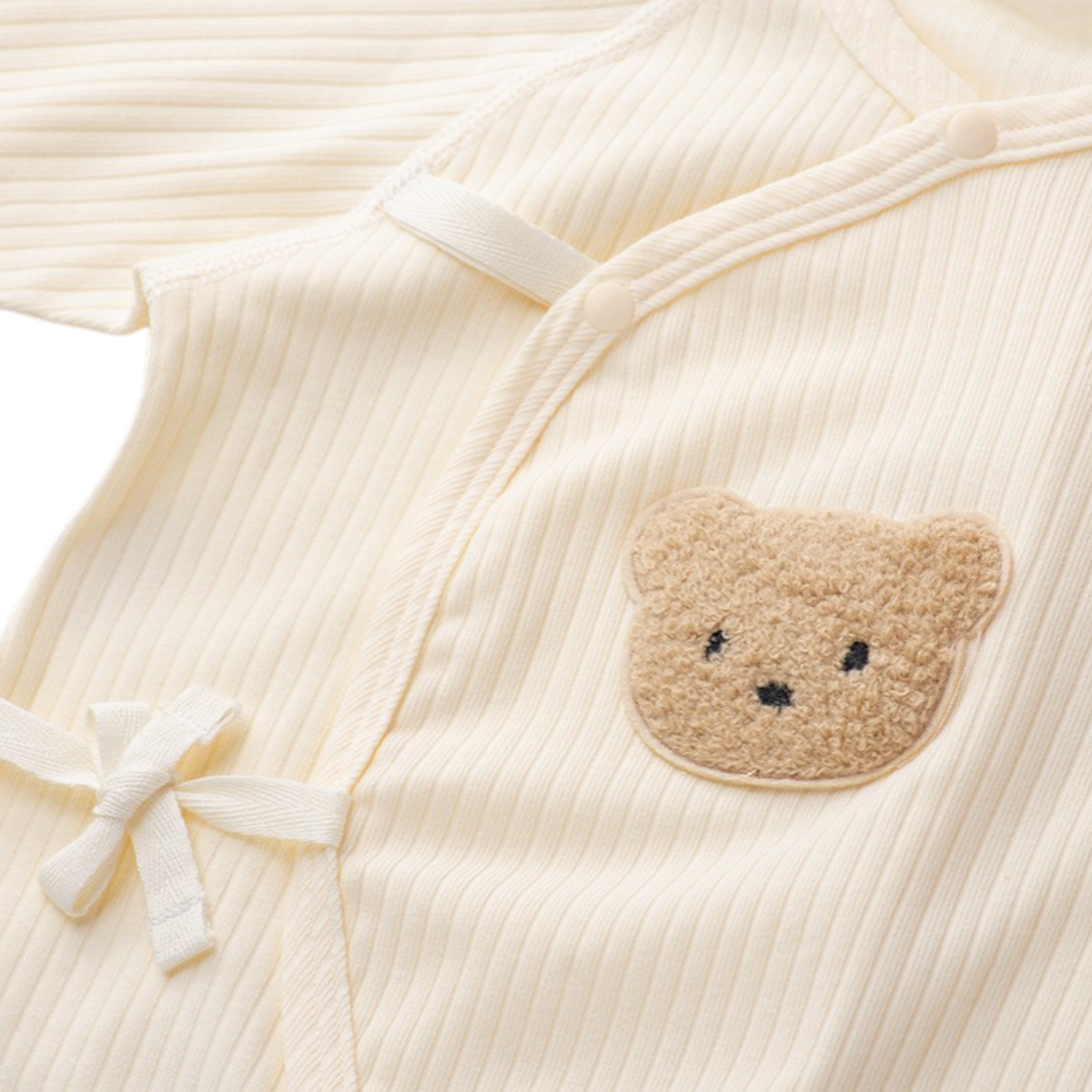 Cream Yellow Bear Baby Bodysuit Set