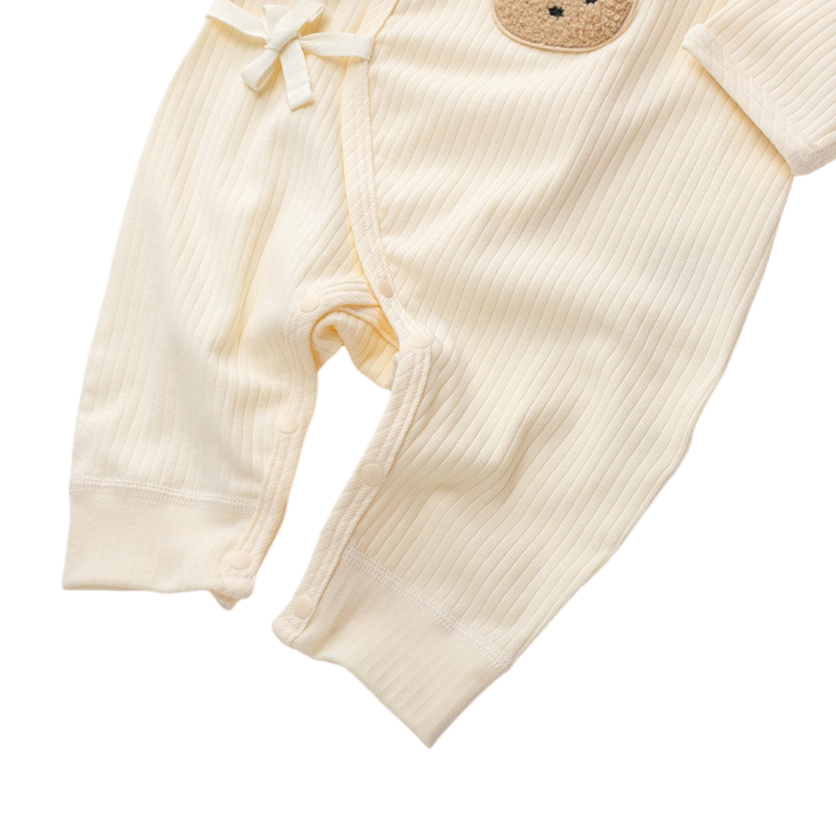 Cream Yellow Bear Baby Bodysuit Set