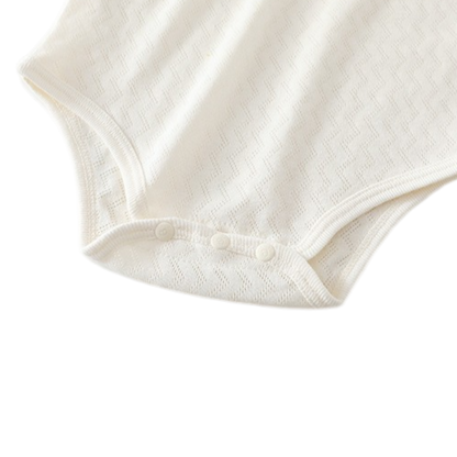 Bear Cream Sleeveless Baby Bodysuit