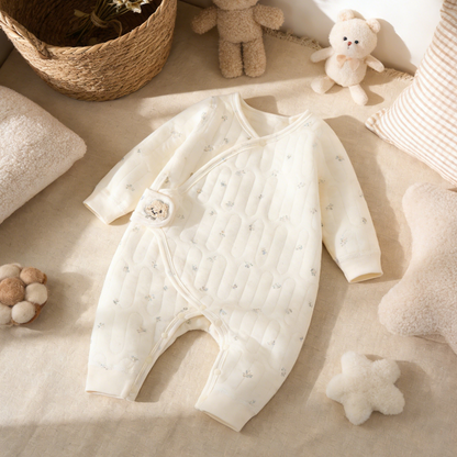 Little Flower Baby Romper on a white background, view 2