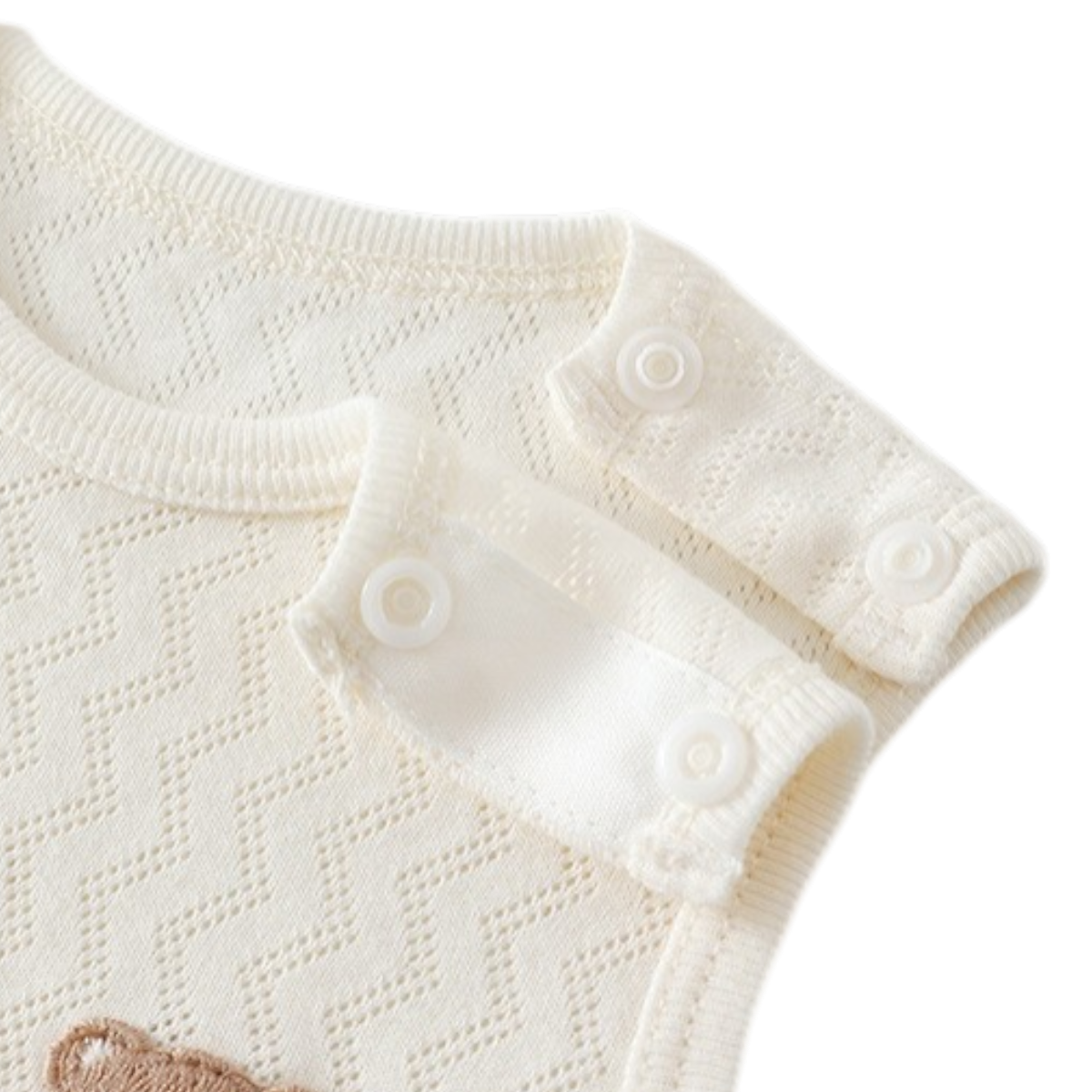 Bear Cream Sleeveless Baby Bodysuit